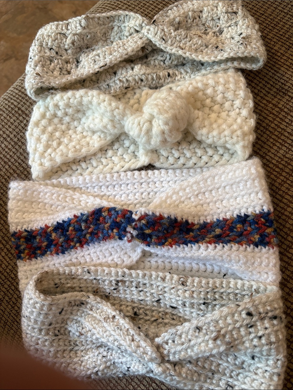Lot of 4 Woman’s Cream Tone Winter Headbands/Ear Covers -Soft Winter Accessories